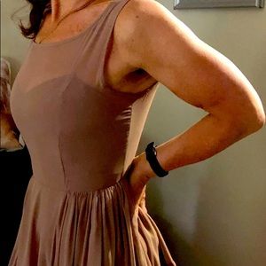 Unique Party/Cocktail dress- Taupe color Size 4 Only worn twice!